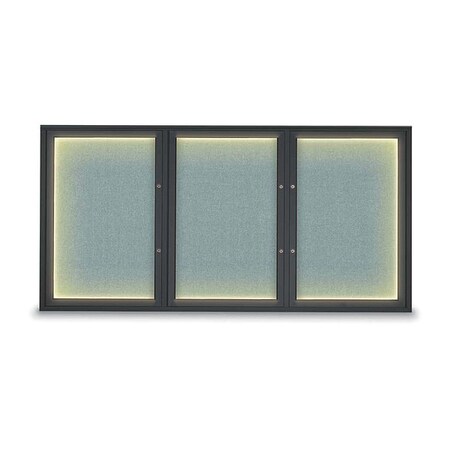 United Visual Products Corkboard, Cloud/Black, 72"x36" UV418ILEDPLUS-BLACK-CLOUD