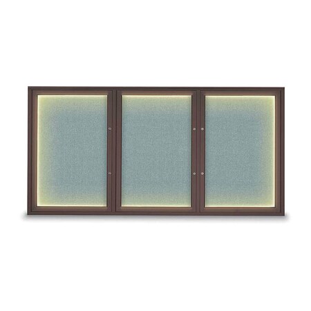 United Visual Products Corkboard, Cloud/Bronze, 72"x36" UV418ILEDPLUS-BRONZE-CLOUD
