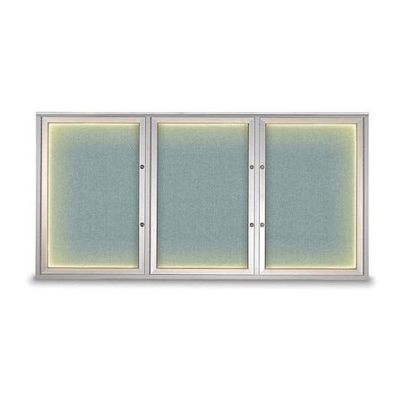 United Visual Products Corkboard, Cloud/Satin, 72"x36" UV418ILEDPLUS-SATIN-CLOUD