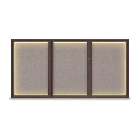 United Visual Products Corkboard, Pearl/Bronze, 96"x48" UV420ILEDPLUS-BRONZE-PEARL