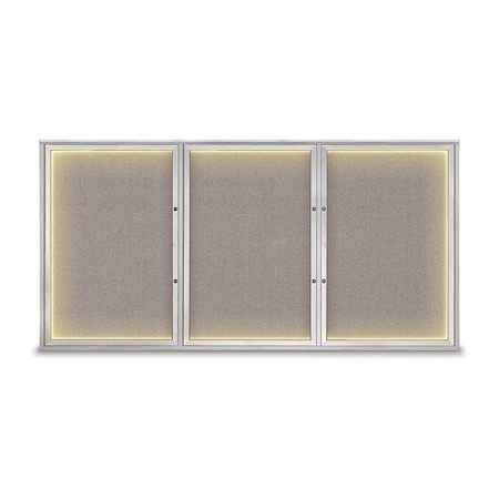 United Visual Products Corkboard, Pearl/Satin, 96"x48" UV420ILEDPLUS-SATIN-PEARL