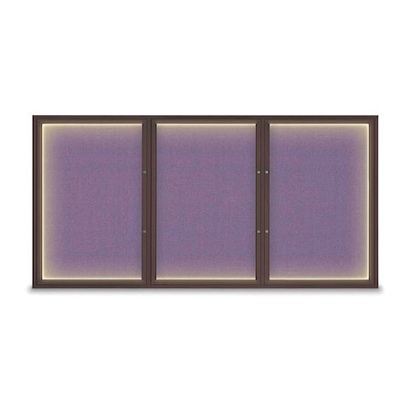 United Visual Products Corkboard, Amethyst/Bronze, 96"x48" UV420ILEDPLUS-BRONZE-AMETHY