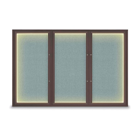 United Visual Products Corkboard, Cloud/Bronze, 72"x48" UV419ILEDPLUS-BRONZE-CLOUD