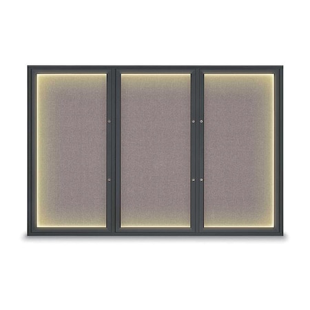 United Visual Products Corkboard, Surf/Black, 72"x48" UV419ILEDPLUS-BLACK-SURF