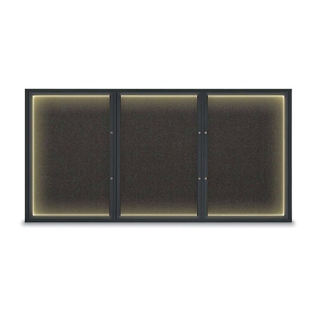 United Visual Products Corkboard, Black/Black, 96"x48" UV420ILEDPLUS-BLACK-BLACK