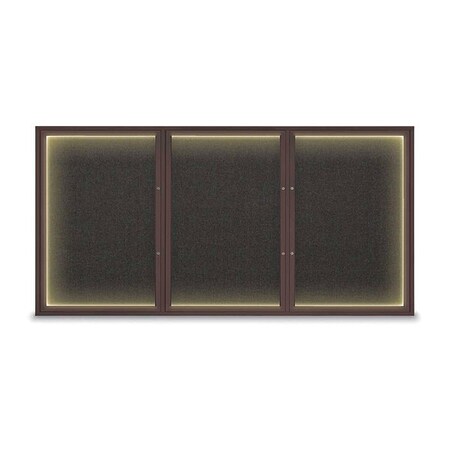 United Visual Products Corkboard, Black/Bronze, 96"x48" UV420ILEDPLUS-BRONZE-BLACK