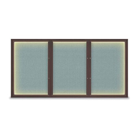 United Visual Products Corkboard, Cloud/Bronze, 96"x48" UV420ILEDPLUS-BRONZE-CLOUD