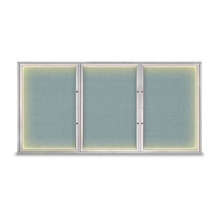 United Visual Products Corkboard, Cloud/Satin, 96"x48" UV420ILEDPLUS-SATIN-CLOUD