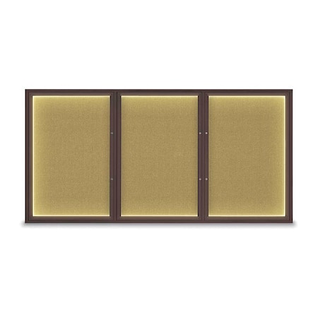 UNITED VISUAL PRODUCTS Corkboard, Keylime/Bronze, 96"x48" UV420ILEDPLUS-BRONZE-KEYLIME