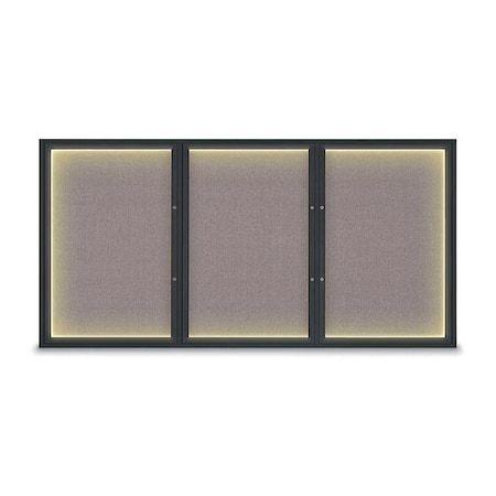 United Visual Products Corkboard, Surf/Black, 96"x48" UV420ILEDPLUS-BLACK-SURF