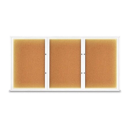 United Visual Products Corkboard, Cork/White, 96"x48" UV420ILEDPLUS-WHITE-CORK