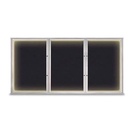 United Visual Products Corkboard, Rubber/Satin, 96"x48" UV420ILEDPLUS-SATIN-RUBBER