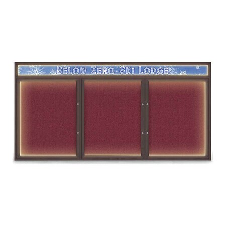 United Visual Products Corkboard, Deep Burgundy/Bronze, 96"x48" UV455HILEDPLUS-BRONZE-DBURGU