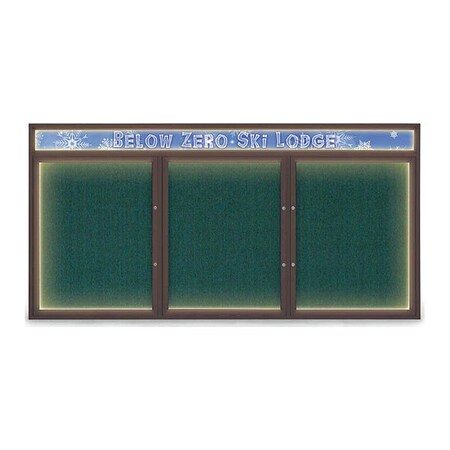 United Visual Products Corkboard, Dark Spruce/Bronze, 96"x48" UV455HILEDPLUS-BRONZE-DRKSPR