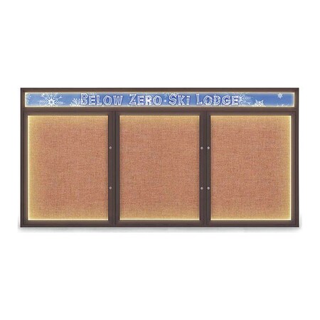 United Visual Products Corkboard, Cinnabar/Bronze, 96"x48" UV455HILEDPLUS-BRONZE-CINNABA