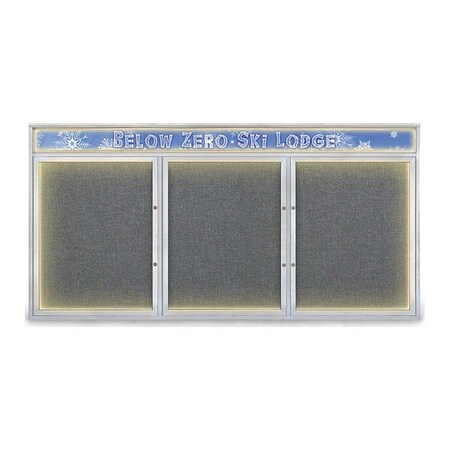 United Visual Products Corkboard, Medium Grey/Satin, 96"x48" UV455HILEDPLUS-SATIN-MEDGRY