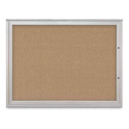 United Visual Products Corkboard, Buff/Satin, 48"x36" UV4041PLUS-SATIN-BUFF