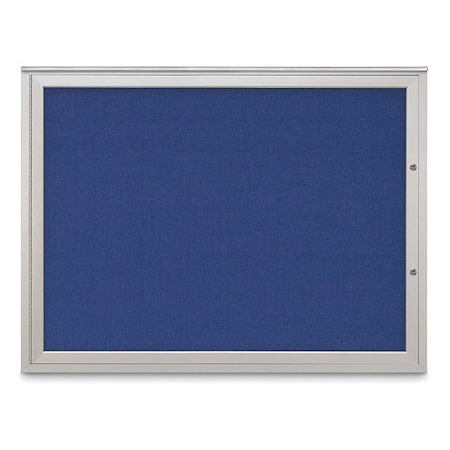 United Visual Products Corkboard, Cobalt Accent/Satin, 48"x36" UV4041PLUS-SATIN-COBACC