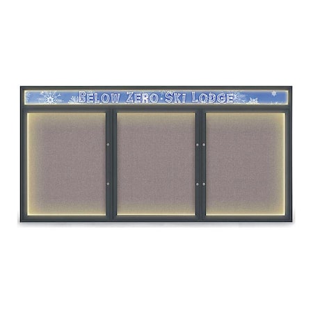 United Visual Products Corkboard, Surf/Black, 96"x48" UV455HILEDPLUS-BLACK-SURF