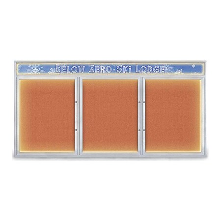 United Visual Products Corkboard, Apricot/Satin, 96"x48" UV455HILEDPLUS-SATIN-APRICOT