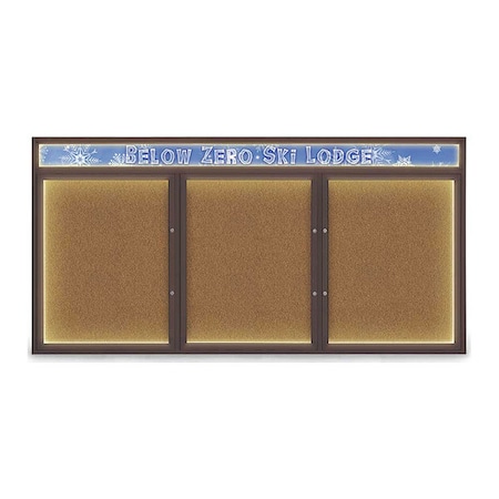 United Visual Products Corkboard, Synthetic Cork/Bronze, 96"x48" UV455HILEDPLUS-BRONZE-FORBO