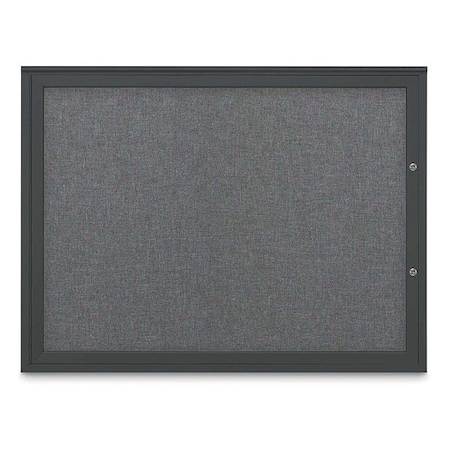 United Visual Products Corkboard, Medium Grey/Black, 48"x36" UV4041PLUS-BLACK-MEDGRY