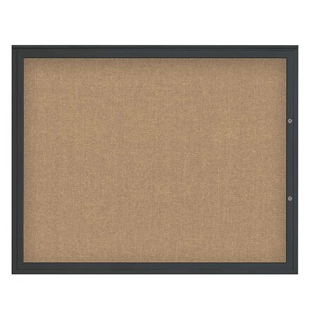 United Visual Products Corkboard, Buff/Black, 60"x48" UV4052PLUS-BLACK-BUFF