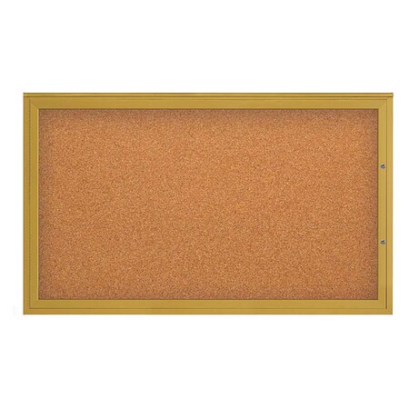 United Visual Products Corkboard, Cork/Gold, 60"x36" UV4051PLUS-GOLD-CORK