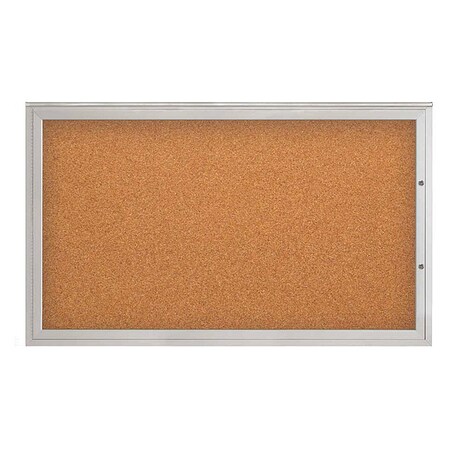 United Visual Products Corkboard, Cork/Satin, 60"x36" UV4051PLUS-SATIN-CORK