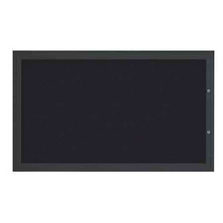 United Visual Products Corkboard, Rubber/Black, 60"x36" UV4051PLUS-BLACK-RUBBER