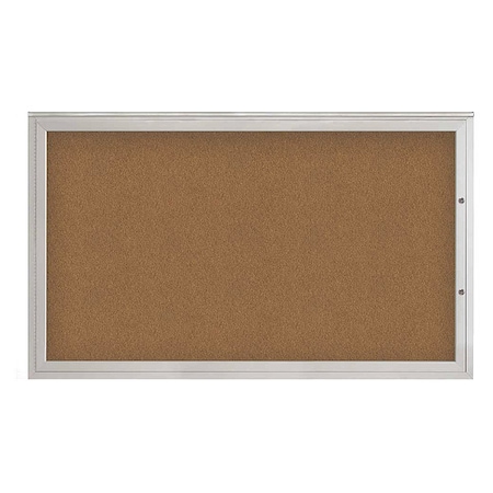 United Visual Products Corkboard, Synthetic Cork/Satin, 60"x36" UV4051PLUS-SATIN-FORBO