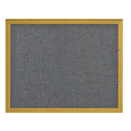 United Visual Products Corkboard, Medium Grey/Gold, 60"x48" UV4052PLUS-GOLD-MEDGRY