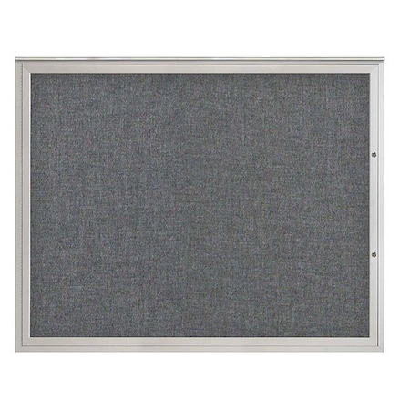 United Visual Products Corkboard, Medium Grey/Satin, 60"x48" UV4052PLUS-SATIN-MEDGRY