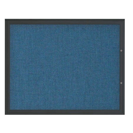 United Visual Products Corkboard, Ultramarine/Black, 60"x48" UV4052PLUS-BLACK-ULTMAR