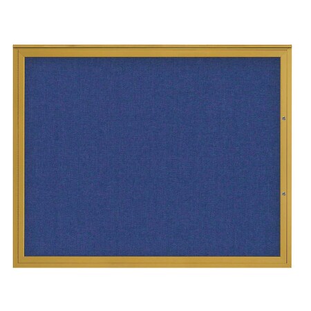 United Visual Products Corkboard, Cobalt Accent/Gold, 60"x48" UV4052PLUS-GOLD-COBACC