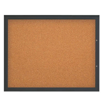 United Visual Products Corkboard, Cork/Black, 60"x48" UV4052PLUS-BLACK-CORK