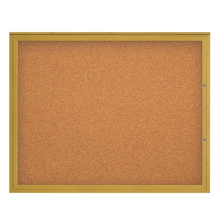 United Visual Products Corkboard, Cork/Gold, 60"x48" UV4052PLUS-GOLD-CORK