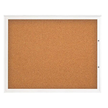 United Visual Products Corkboard, Cork/White, 60"x48" UV4052PLUS-WHITE-CORK