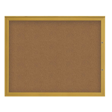 United Visual Products Corkboard, Synthetic Cork/Gold, 60"x48" UV4052PLUS-GOLD-FORBO