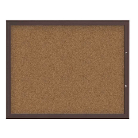 United Visual Products Corkboard, Synthetic Cork/Bronze, 60"x48" UV4052PLUS-BRONZE-FORBO