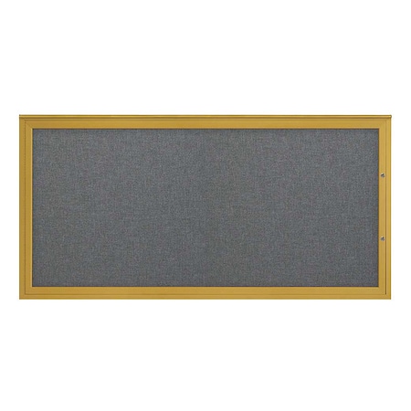 United Visual Products Corkboard, Medium Grey/Gold, 72"x36" UV4071PLUS-GOLD-MEDGRY