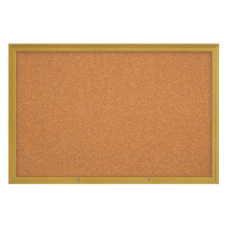 United Visual Products Corkboard, Cork/Gold, 72"x48" UV4081PLUS-GOLD-CORK