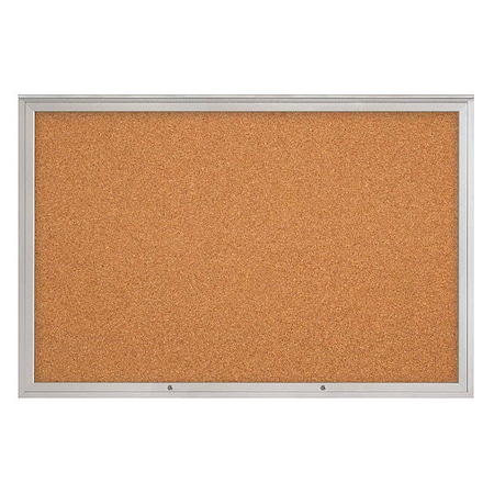 United Visual Products Corkboard, Cork/Satin, 72"x48" UV4081PLUS-SATIN-CORK