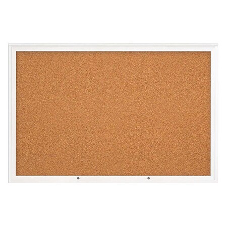 United Visual Products Corkboard, Cork/White, 72"x48" UV4081PLUS-WHITE-CORK