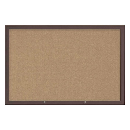 United Visual Products Corkboard, Buff/Bronze, 72"x48" UV4081PLUS-BRONZE-BUFF