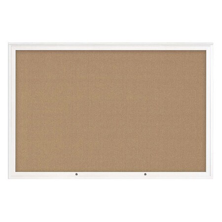United Visual Products Corkboard, Buff/White, 72"x48" UV4081PLUS-WHITE-BUFF