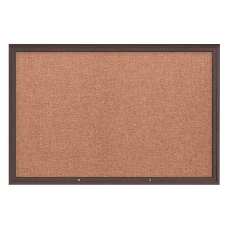 United Visual Products Corkboard, Cinnabar/Bronze, 72"x48" UV4081PLUS-BRONZE-CINNABA