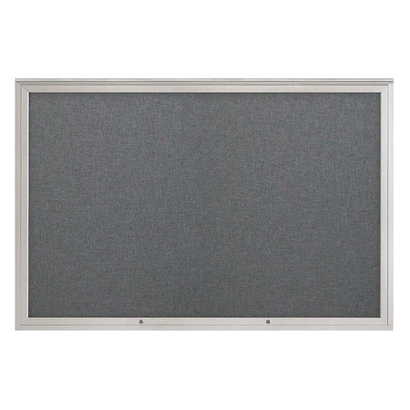 United Visual Products Corkboard, Medium Grey/Satin, 72"x48" UV4081PLUS-SATIN-MEDGRY