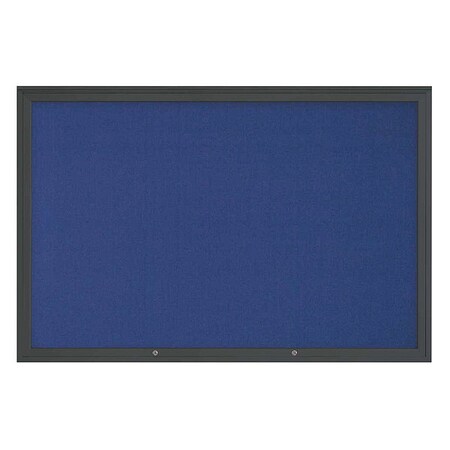 United Visual Products Corkboard, Cobalt Accent/Black, 72"x48" UV4081PLUS-BLACK-COBACC