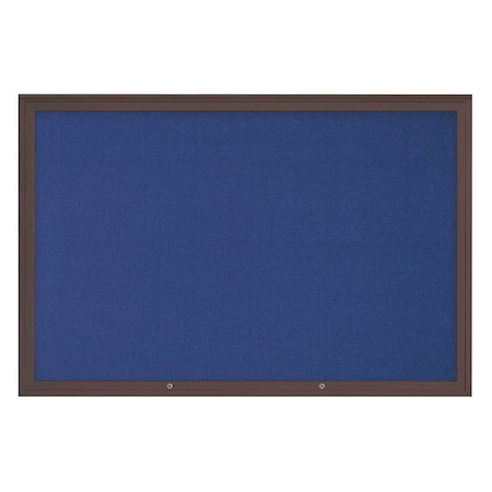 United Visual Products Corkboard, Cobalt Accent/Bronze, 72"x48" UV4081PLUS-BRONZE-COBACC